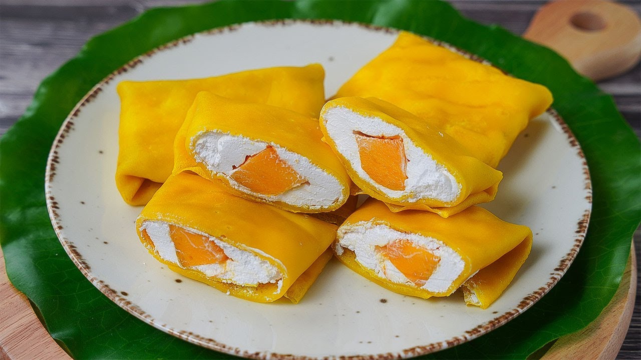 Mango Pillow Crepe | Eggless Mango Pillows | Hongkong Style Mango Pancake Recipe | Yummy
