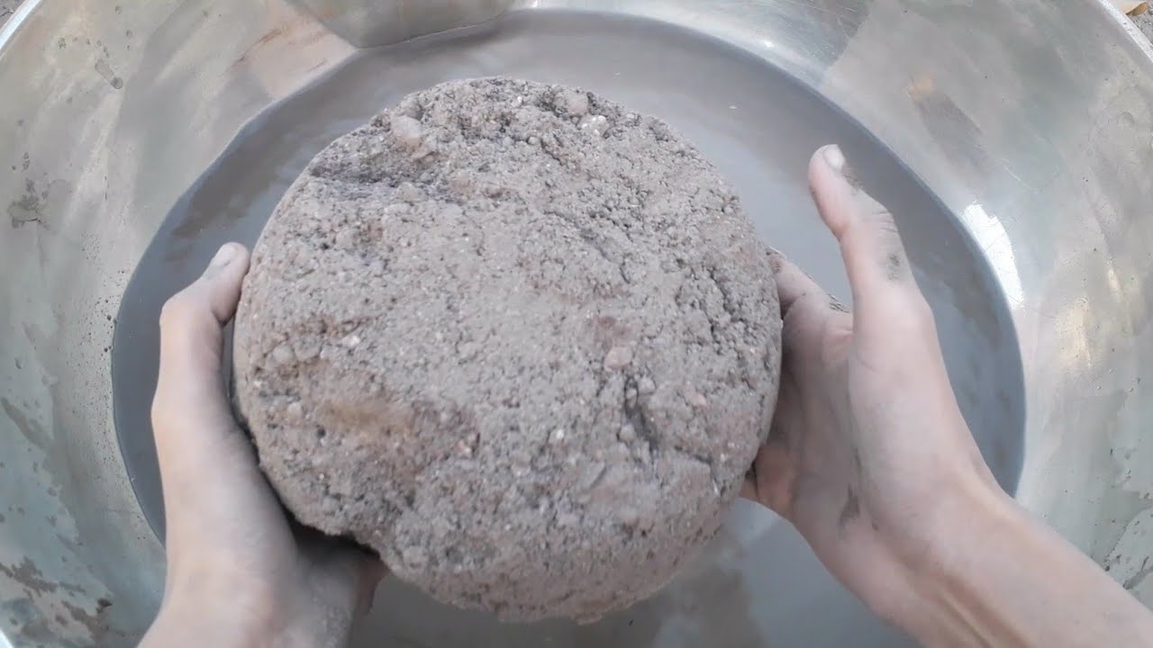 Asmr~ new sand bowls crumbling on floor+ water steel pot water 💦💦