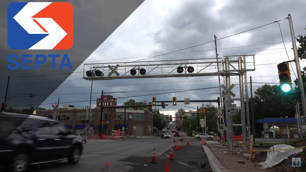 [4K] New Railroad Crossing Signals | Marshall Street Railroad Crossing, Norristown PA.