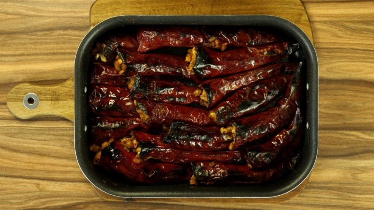 Bean stuffed peppers with Balkan spices