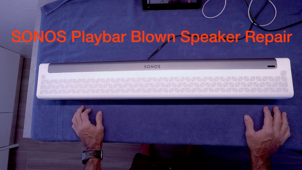 Sonos Playbar Speaker Repair Replacement, Recover In White Fabric, Blown Speaker Repair, SONOS