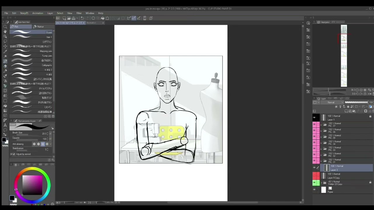 Sharing my process of how I make my webtoon. Before and after, from storyboard to sketch. 
