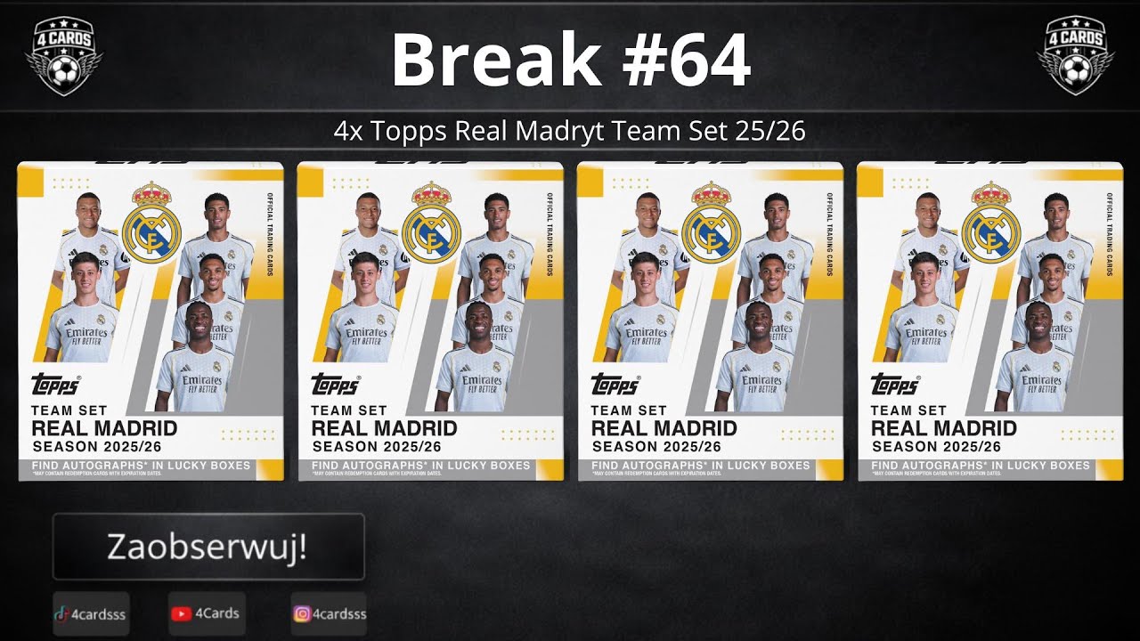 LIVE BREAK #64⚽ |4x Topps Real Madryt Team Set 25/26 – otwieramy na żywo 🔴