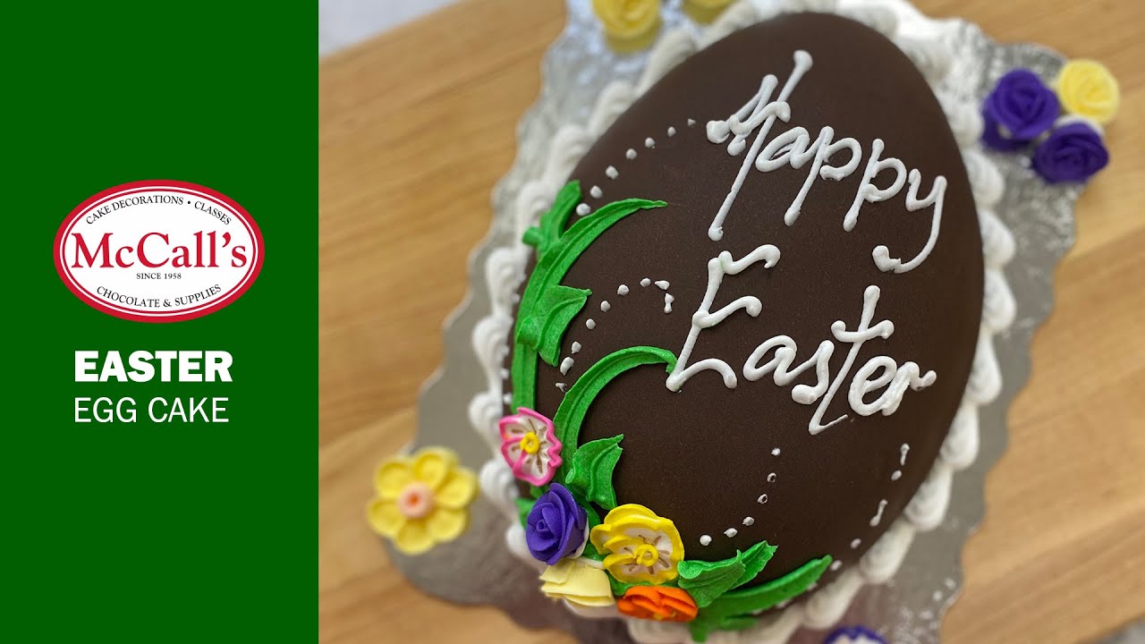 Egg shaped Easter Egg Cake | Easter Cake Decorating Tutorial | McCall’s Bakers