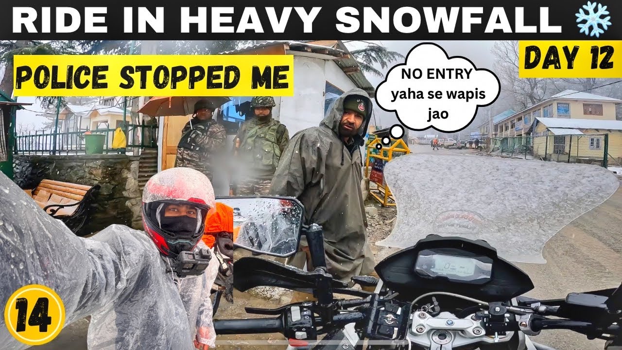 Gulmarg Bike Ride In Heavy Snowfall - Unreal Experience! Kashmir Bike Road Trip 2025