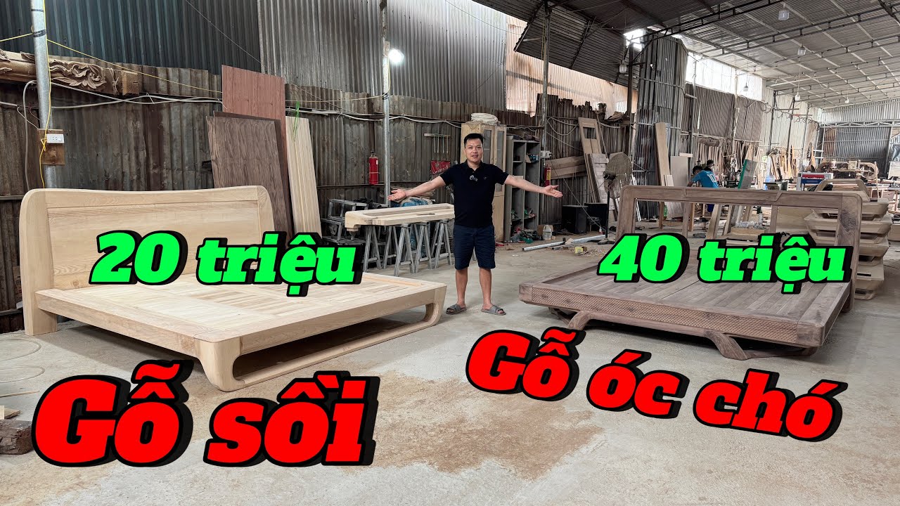 Giường Gỗ Óc Chó / Giường Gỗ Sồi Nga.Mẫu Giường Hiện Đại Cao Cấp.
