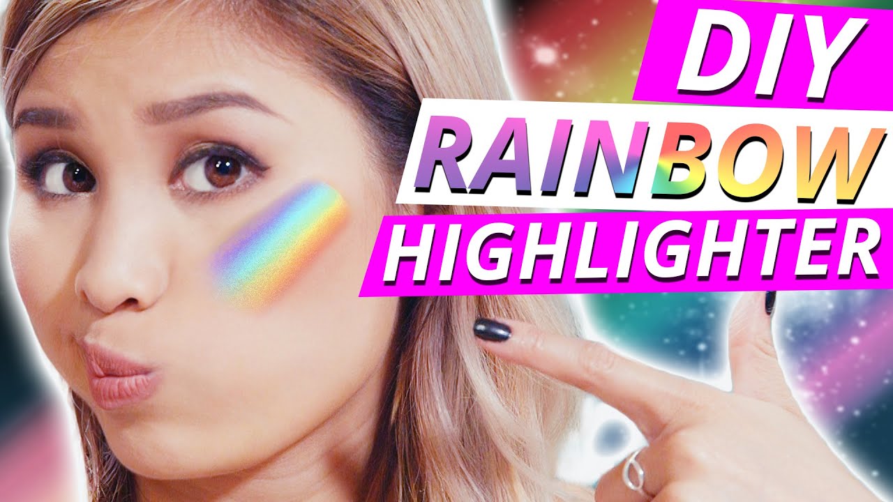 DIY RAINBOW HIGHLIGHTER - Funktioniert das WIRKLICH? l MakeUp Mythbusters w/ Kisu