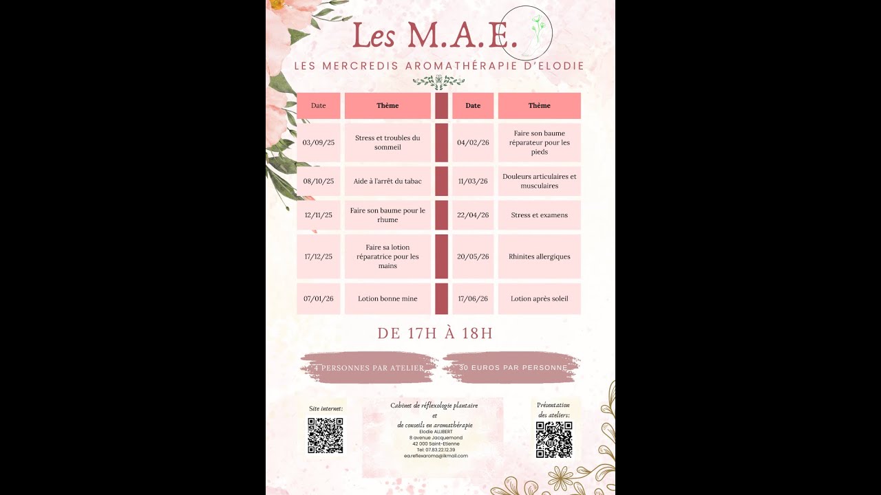 Présentation des ateliers d'aromathérapie d' Elodie Allibert