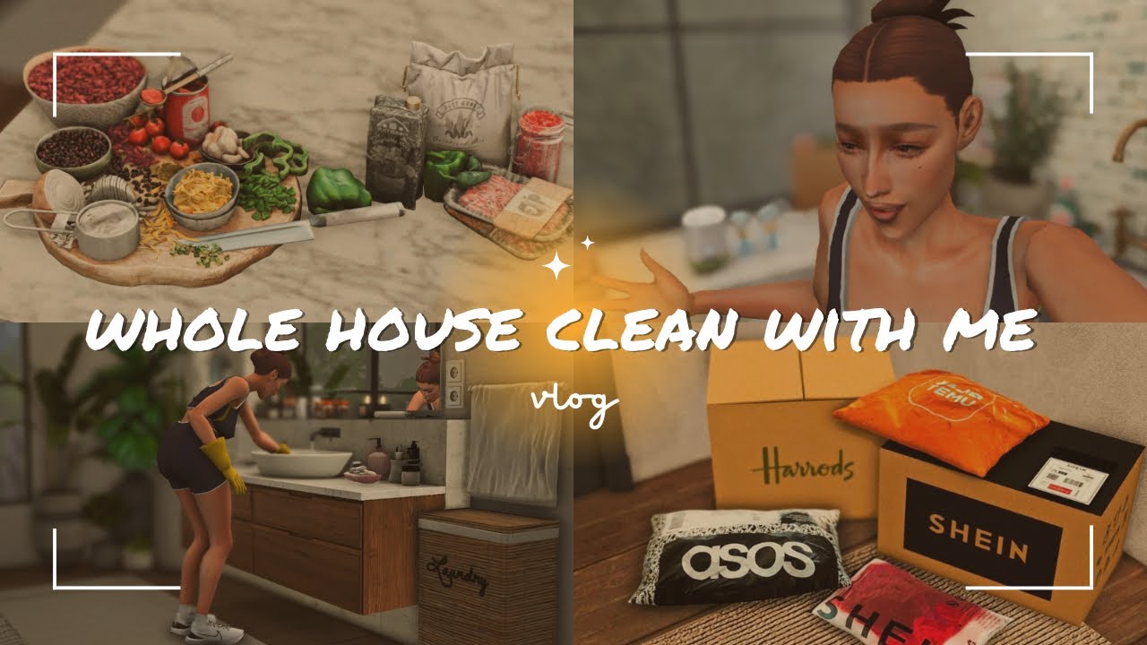 [The Sims 4 Vlog] 🎥 ┊WHOLE HOUSE CLEAN WITH ME!🏠 weekly cleaning routine