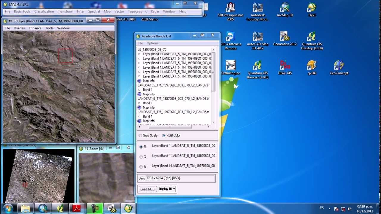 COMPOSICIÓN DE BANDAS O LAYER STACKING DE IMÁGENES SATELITALES CON ENVI