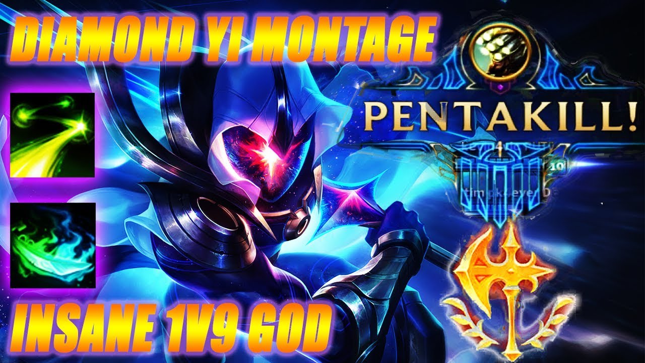 Diamond Master Yi Montage: 1v5 Pentakill Alpha Dodging God - League Of Legends