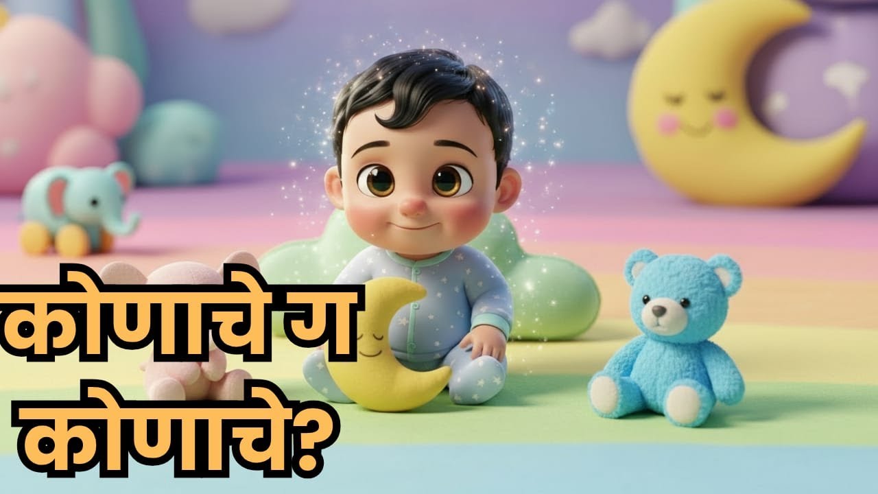 कोणाचे ग कोणाचे | मराठी अंगाई गीत | Baby Song Marathi | Happy Balgeet