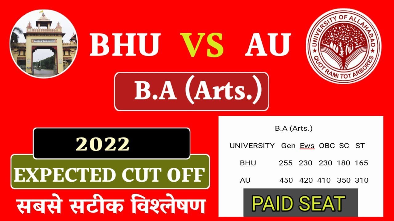 BHU VS AU B.A ARTS(HONS.) EXPECTED CUTOFF || EXPECTED CUTOFF 2022 || CUET BHU VS AU 2022 CUTOFF ||