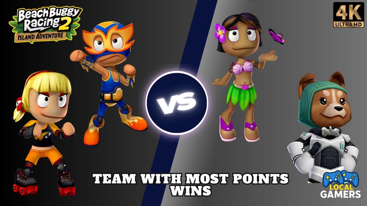 4 Player Split Screen got Serious | 2v2 (Nova & Leilani) vs (El Zipo & Roxie Roller) | BBR2