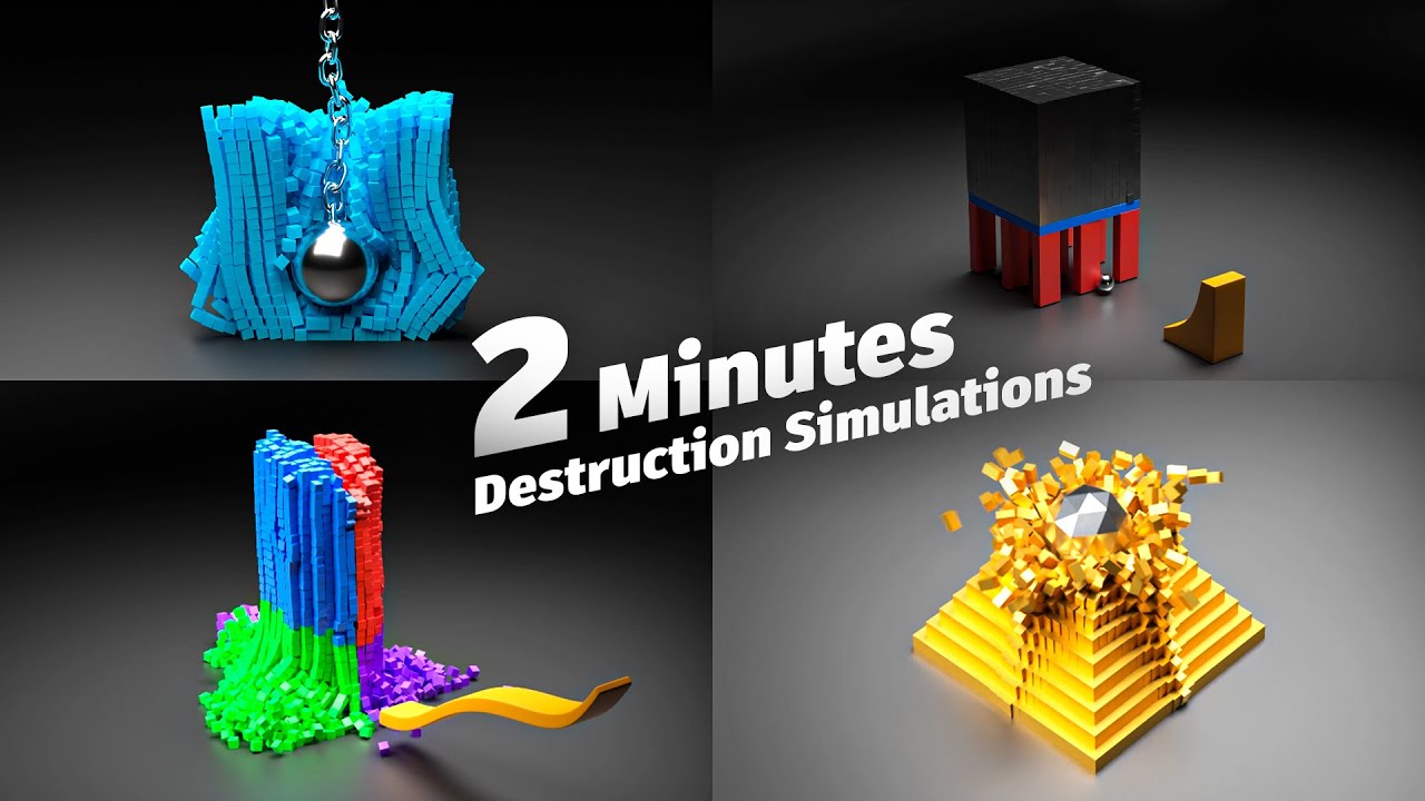 2 Minutes of Pure Satisfying Destruction (Blender Physics Compilation)