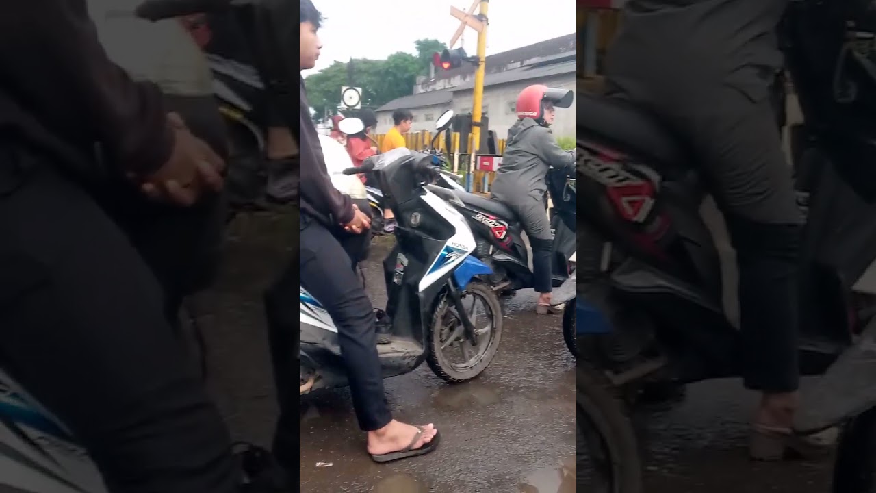 Kereta CC206 sama kereta api CC201 perangkat di stasiun kacangan