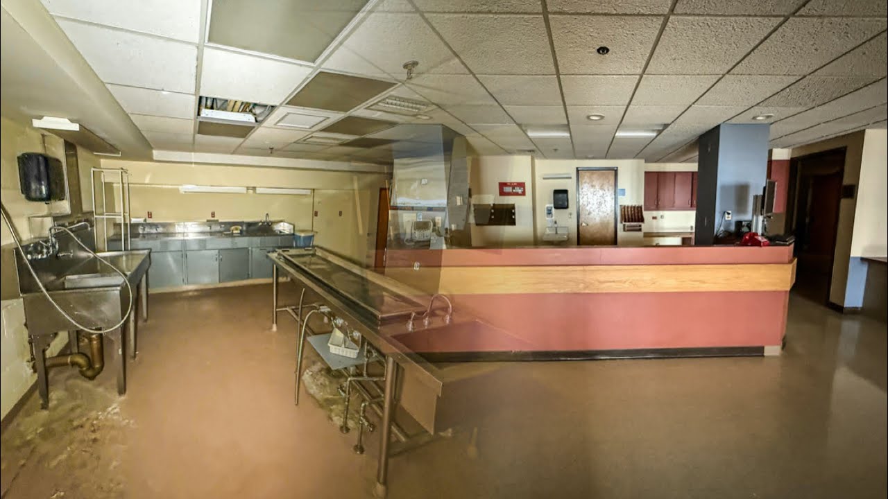 PT1: Huge Abandoned Hospital With Power Left On- Found Classroom+Creepy Morgue And Autopsy Table!🩸