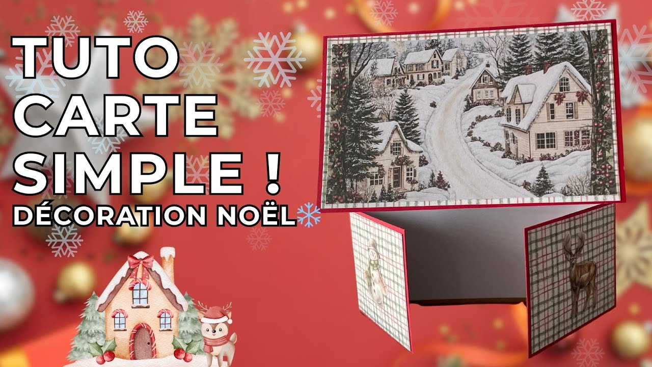 Tutoriel petite carte super simple, thème Noël ! ☃️