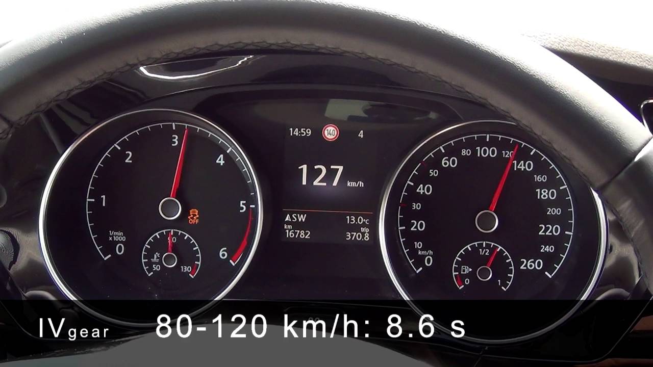 Volkswagen Touran 2.0 TDI 150 KM- acceleration 80-120 km/h