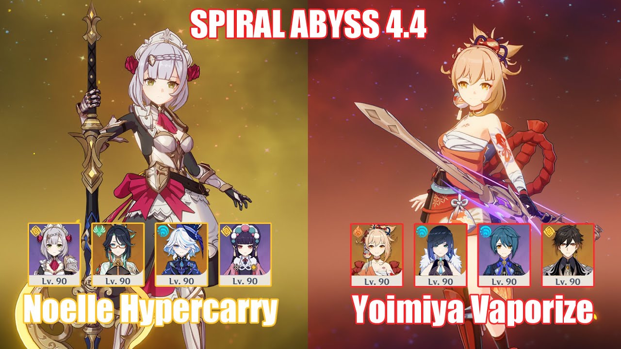 C6 Noelle Xianyun Hypercarry & C0 Yoimiya Vaporize | Spiral Abyss 4.4 | Genshin Impact