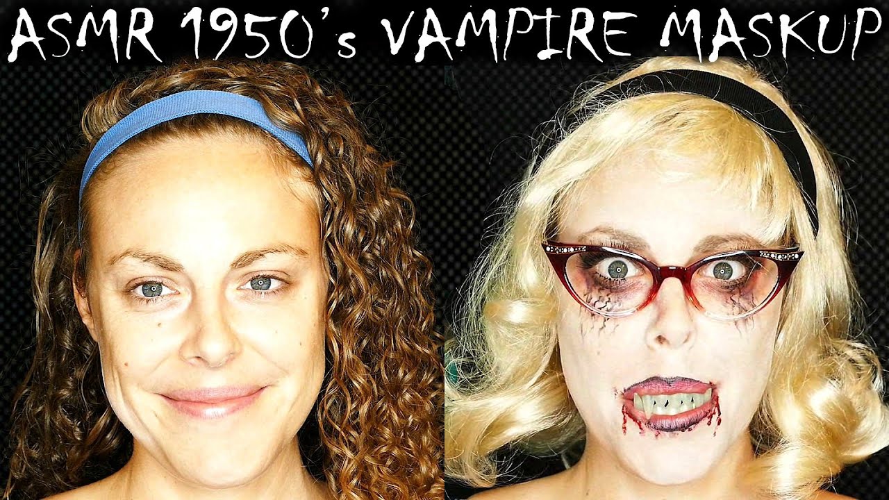 Vampire ASMR Makeup Tutorial w/ Corrina & Katie Brush & Skin Sounds