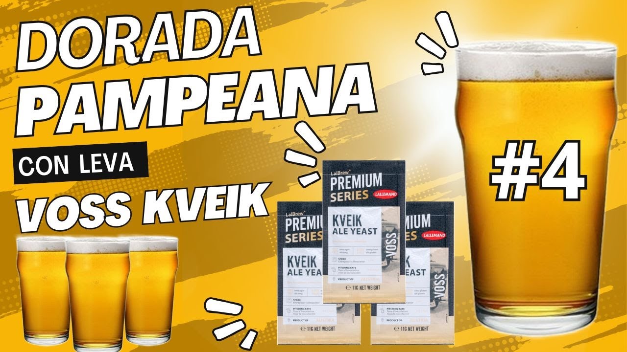 Receta de Cerveza Dorada Pampeana con Levadura Voss Kveik Reutilizada. Cerveza Artesanal Saga