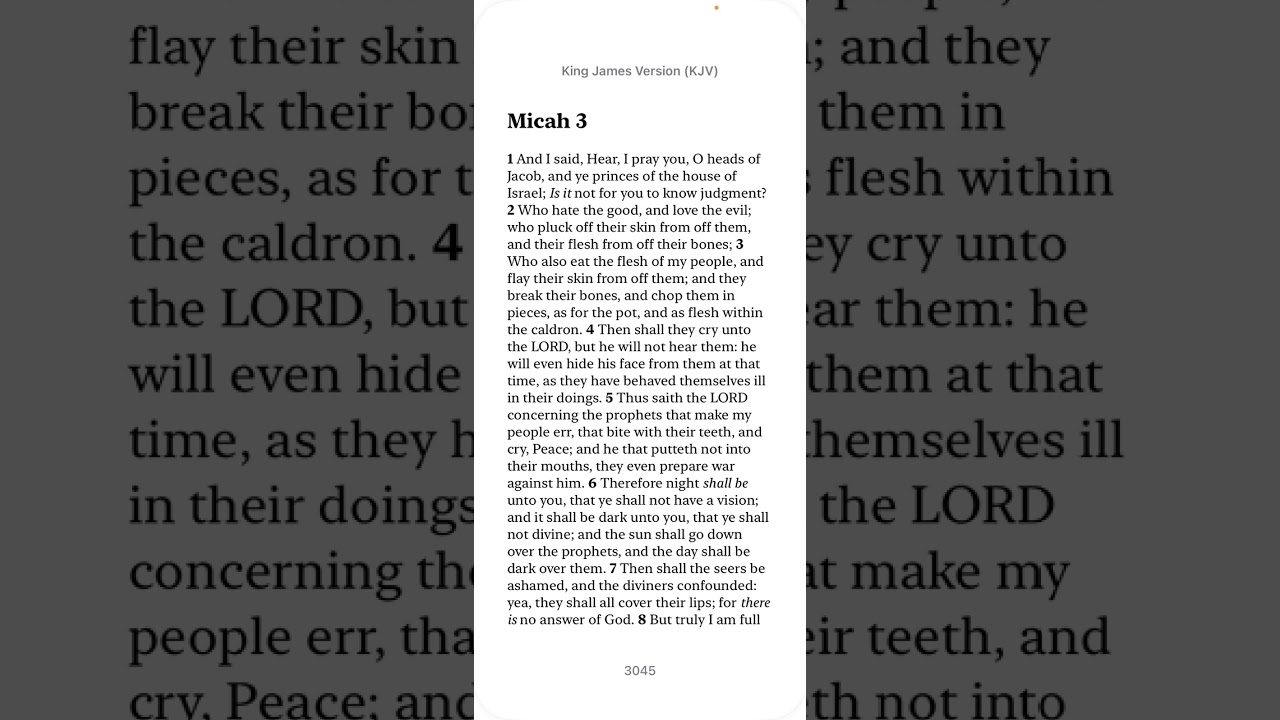 Bible Micah Chapter 3 KJV | Judgment Against Corrupt Leaders | Audio Bible
