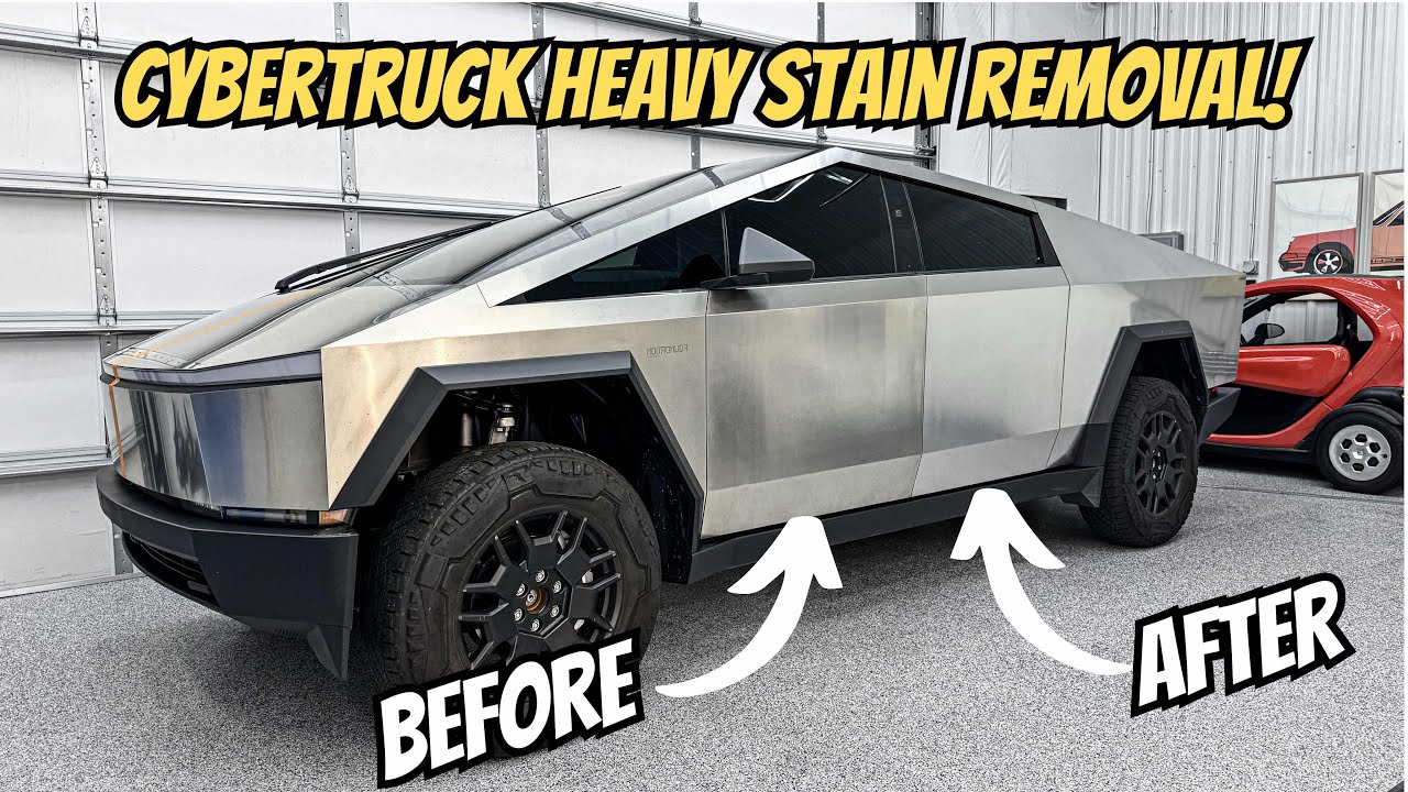 Cybertruck Heavy Staining - How To Remove “Rust,” Water Spots, Bug Stains, & Tarnish