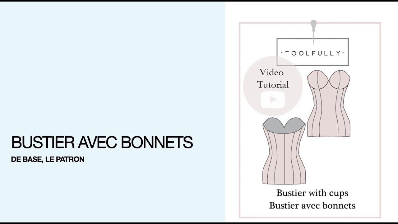 Patron d'un bustier avec bonnets.