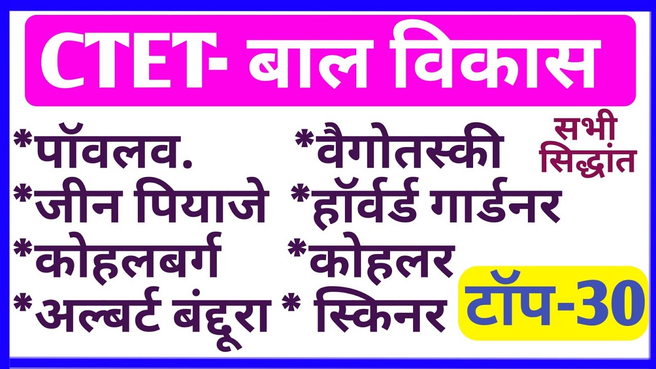 CTET- सभी मनोवैज्ञानिक जो CDP में पूछे गये | जो भीआएगा यहीं से आएगा #CDP