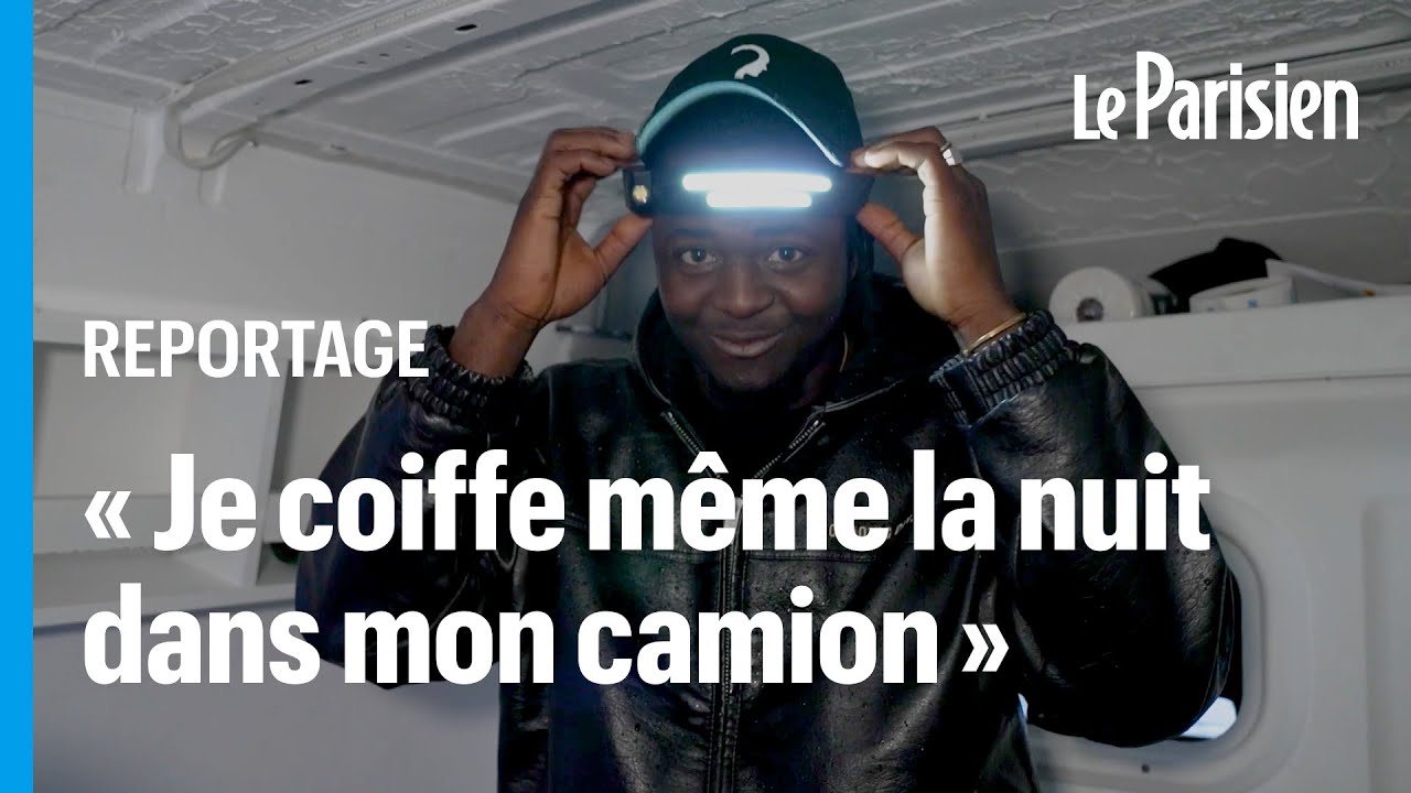 Moko, coiffeur sans papiers dans son camion transformé en barber truck