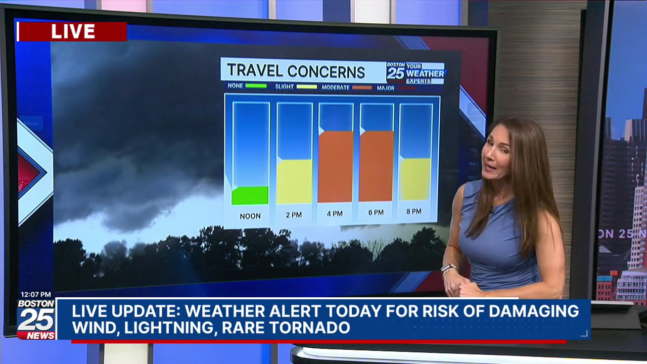 LIVE UPDATE: Weather Alert today for risk of damaging wind, lightning, rare tornado