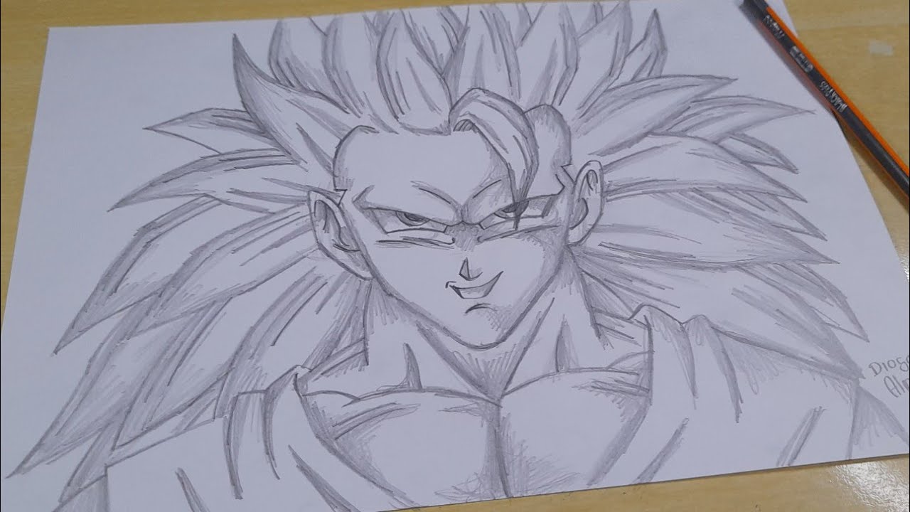 COMO DESENHAR GOKU SSJ 3 FULL POWER de DRAGON BALL