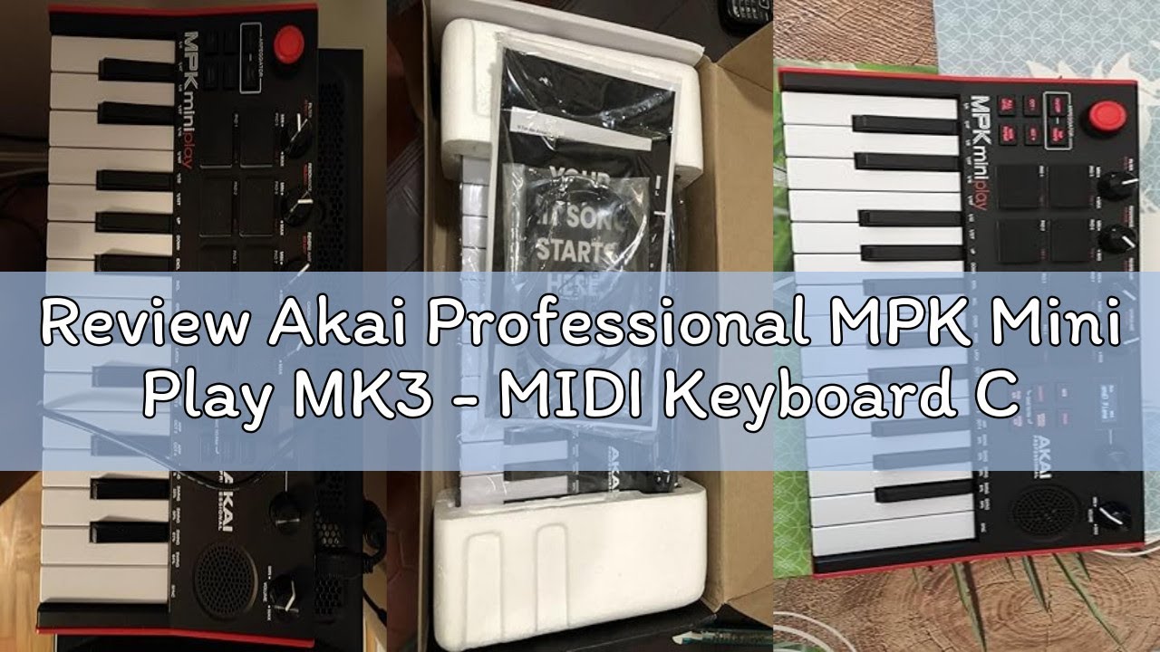 Review Akai Professional MPK Mini Play MK3 - MIDI Keyboard Controller with Built-in Speaker and Soun