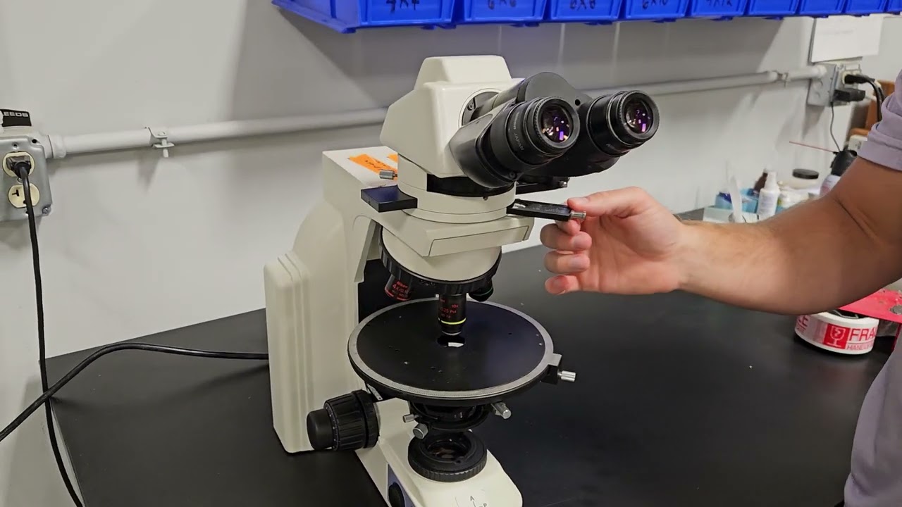 Polarizing Nikon Microscope Tutorial: Crossing pols to find Asbestos Fibers