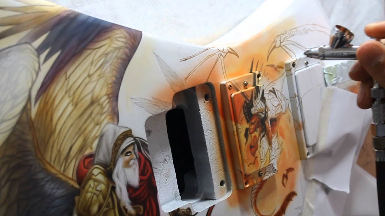 Painting Angel- Airbrush guitar angel