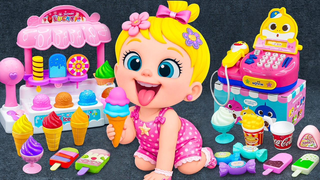 61 Minutes ASMR Satisfying Unboxing Ice Cream Set, Pinkfong Cash Register Playset | Review Toys