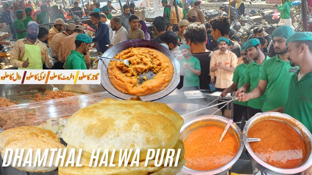 Nashta at Dhamthal Sweets & Best BREAKFAST Halwa Puri Karachi Street Food