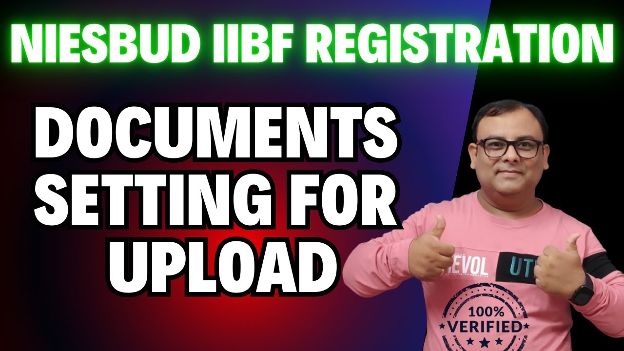 NIESBUD IIBF TRAINING REGISTRATION DOCUMENTS SETTING FOR UPLOAD