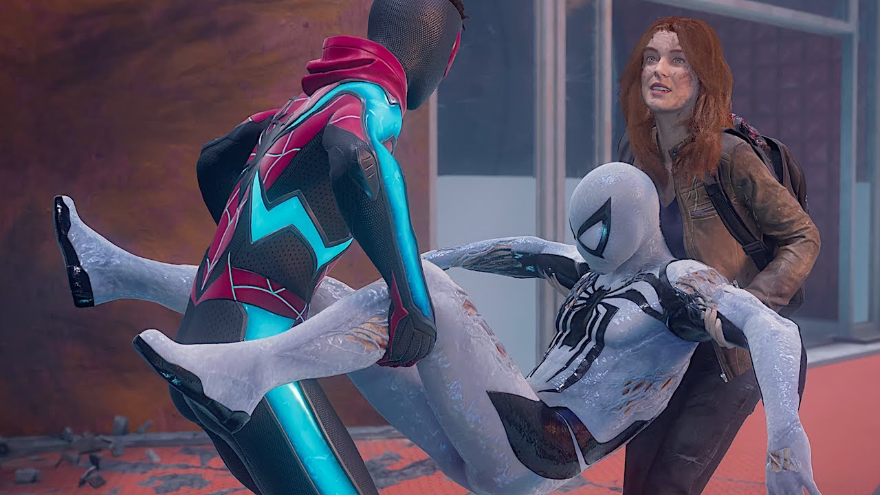 All Spider-Man Saved from Death Cutscenes - Spider-Man 1, 2, Miles Morales