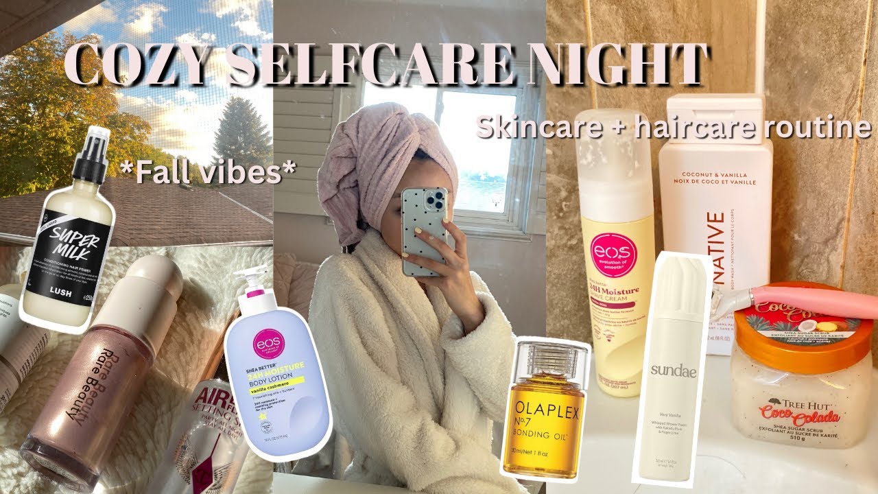 MY SELFCARE NIGHT ROUTINE 🧖🏼‍♀️🍵 *skincare + haircare routine*