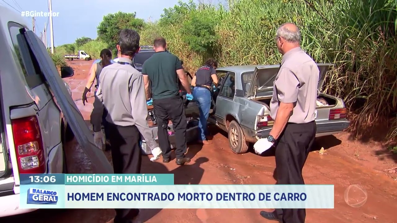 Homicídio em Marília: homem encontrado morto dentro do carro