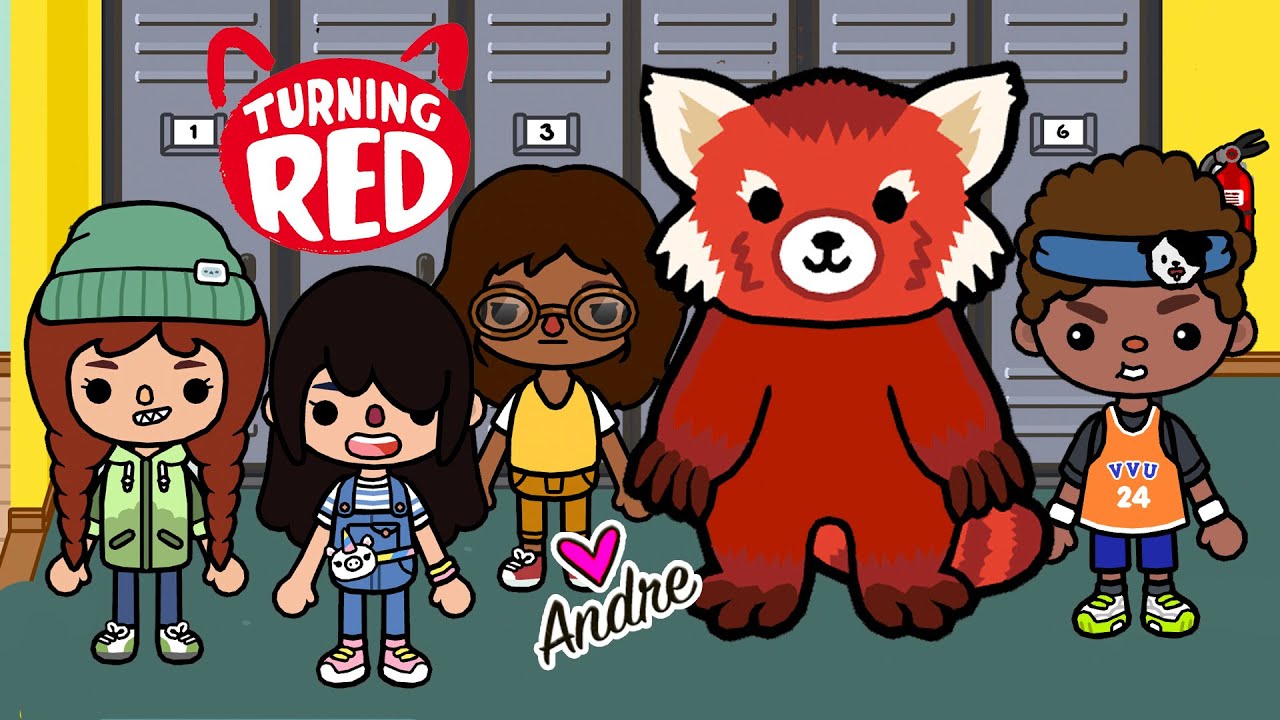 PRIMER DÍA de PREPA de Mei y el PANDA ROJO | Turning Red | Andre se hace gamer | Historia Toca Boca