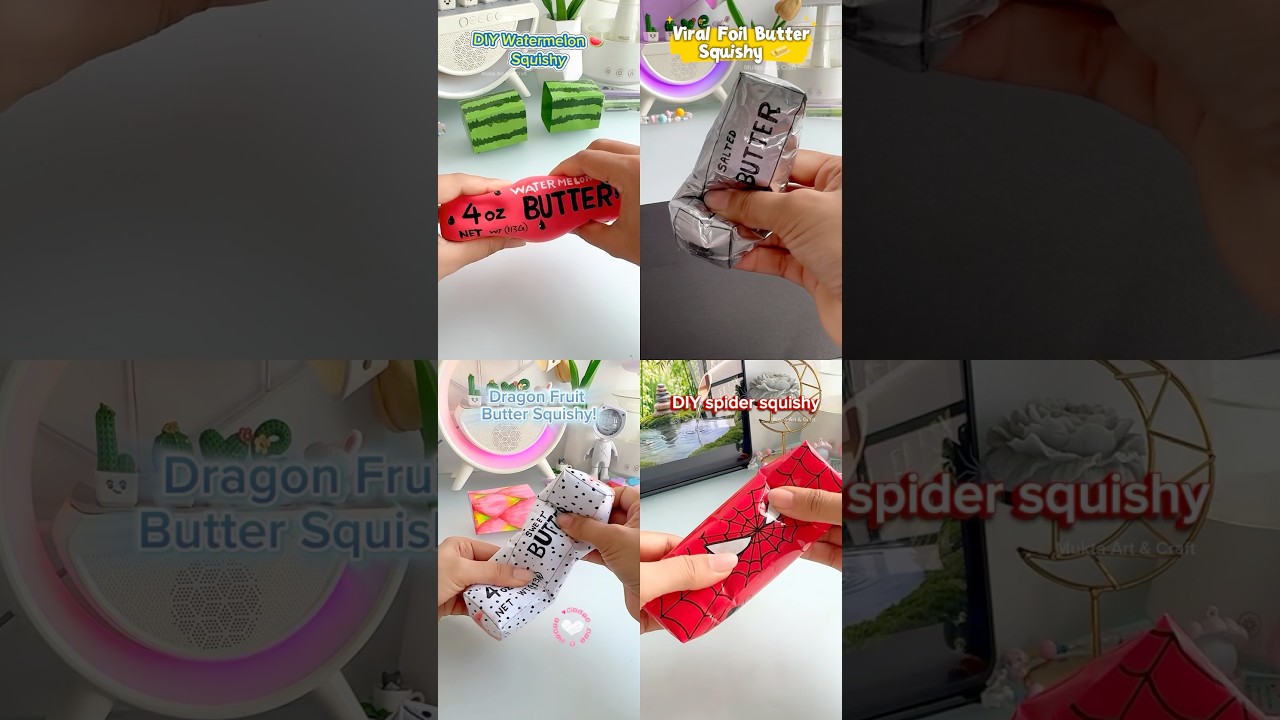 4 DIY Butter Squishy 🧈✨#shorts #art #diy #craft #youtubeshorts