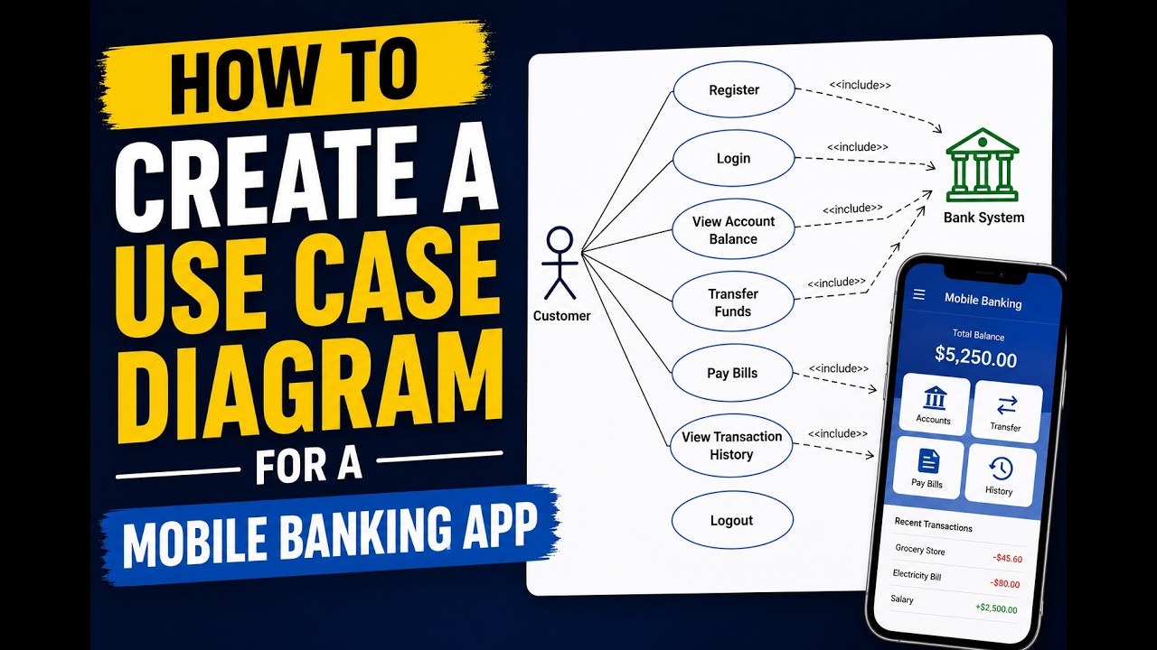 How to Create a Use Case Diagram for a Mobile Banking App | Practical Business Analysis
