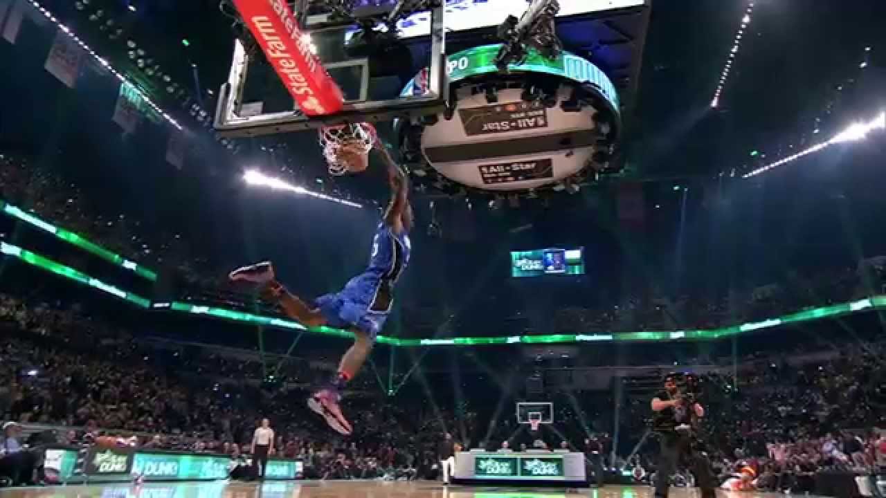 Виктор Оладипо реализует 360-градусный обратный данк: конкурс Sprite Slam-Dunk 2015