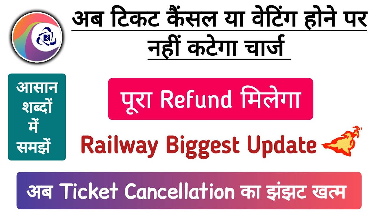 Train Ticket Cancellation Charges Railway | Waiting and Confirm Ticket Refund Amount & Time | Irctc