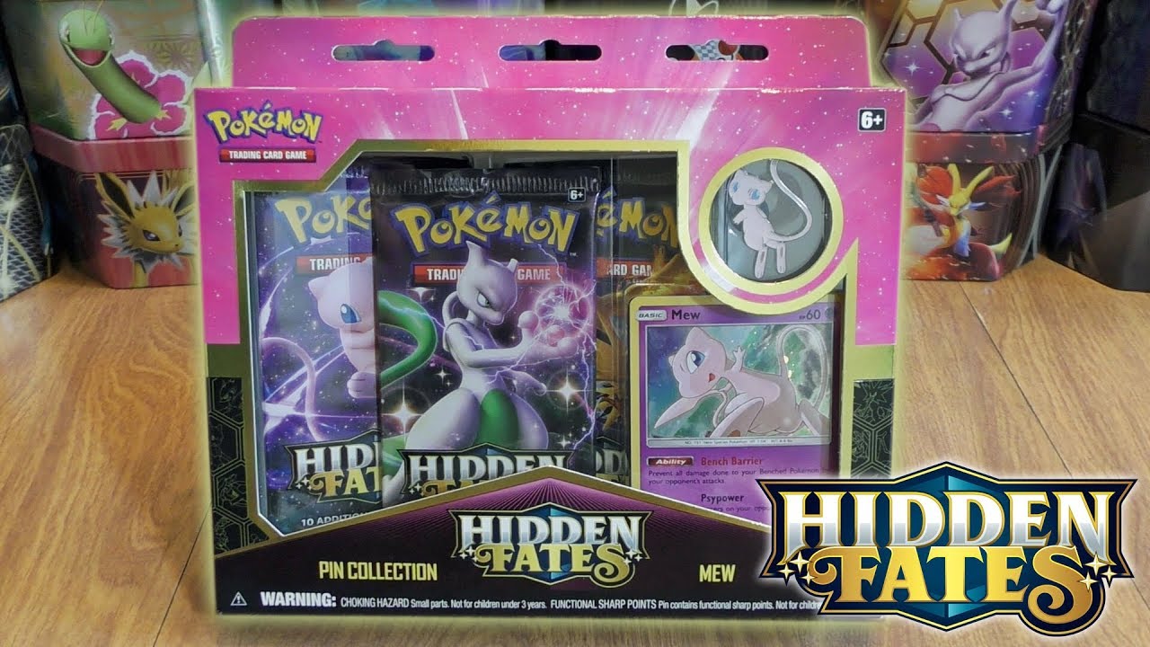 Mew Hidden Fates Pin Collection Opening