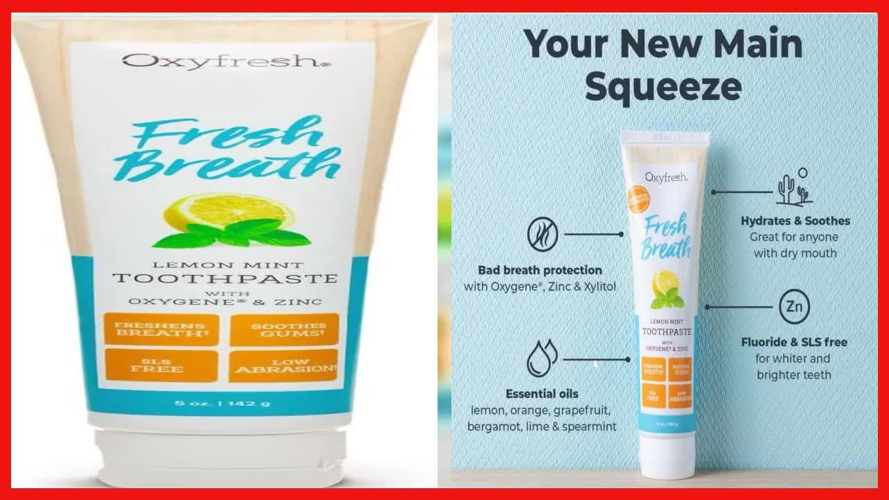 Premium Oxyfresh Lemon Mint Fresh Breath Toothpaste &ndash; Low Abrasion Toothpaste for Bad Breath