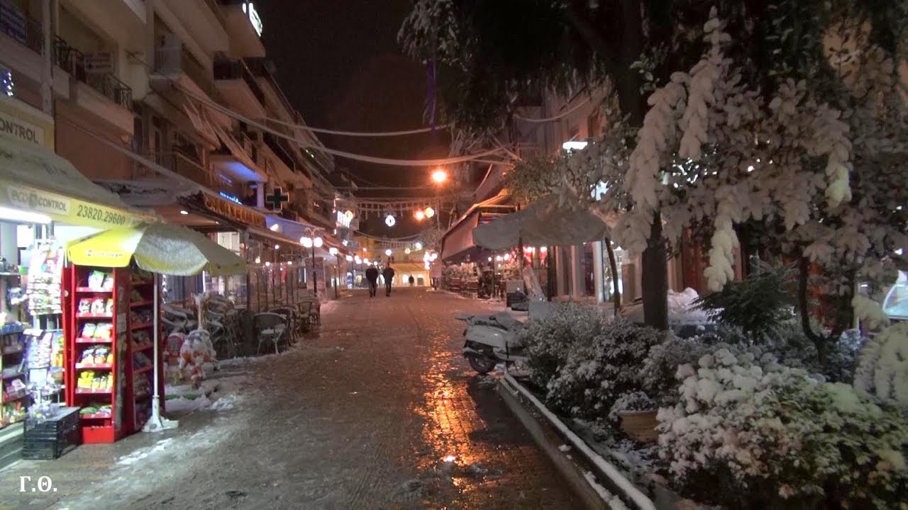 Χιόνια στον Πεζόδρομο Γιαννιτσών 